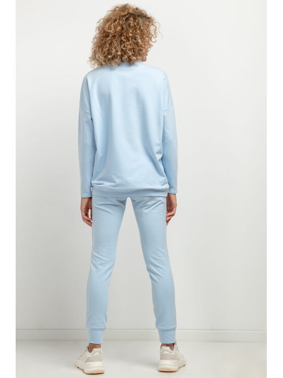 Tessita Tessita Bluza T381 Niebieski Straight Fit
