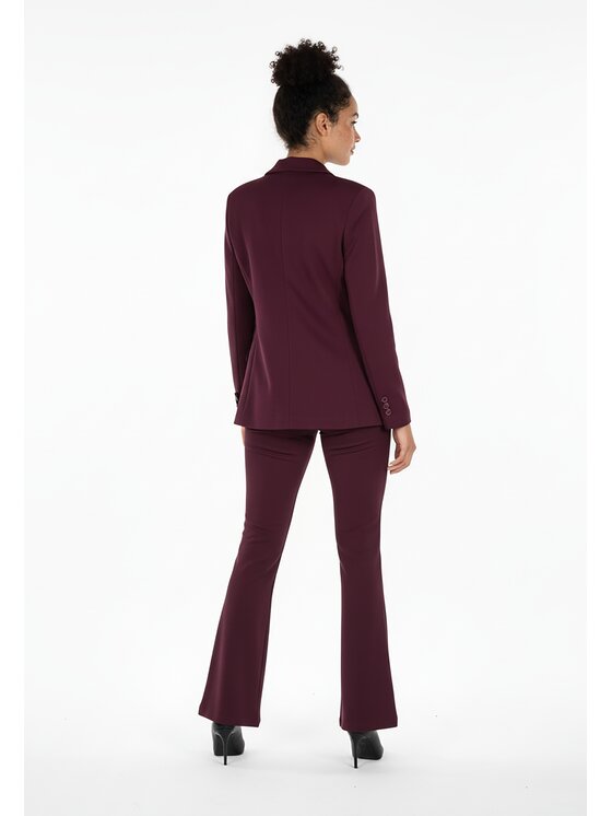 FIGL FIGL Komplet marynarka i spodnie materiałowe M1273 Bordowy Regular Fit