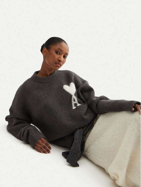 AMI PARIS AMI PARIS Pullover UKS025.KN0032 Grau Regular Fit