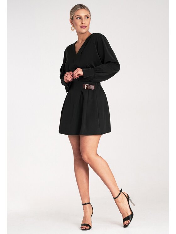 FIGL FIGL Mini sukně M1157 Černá A-Line Fit