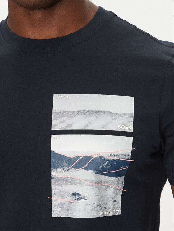 BOSS BOSS T-krekls 50539194 Tumši zils Regular Fit