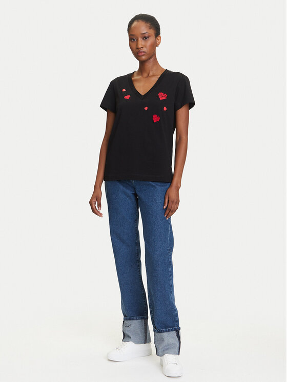 KARL LAGERFELD KARL LAGERFELD T-särk A3W17017 Must Regular Fit