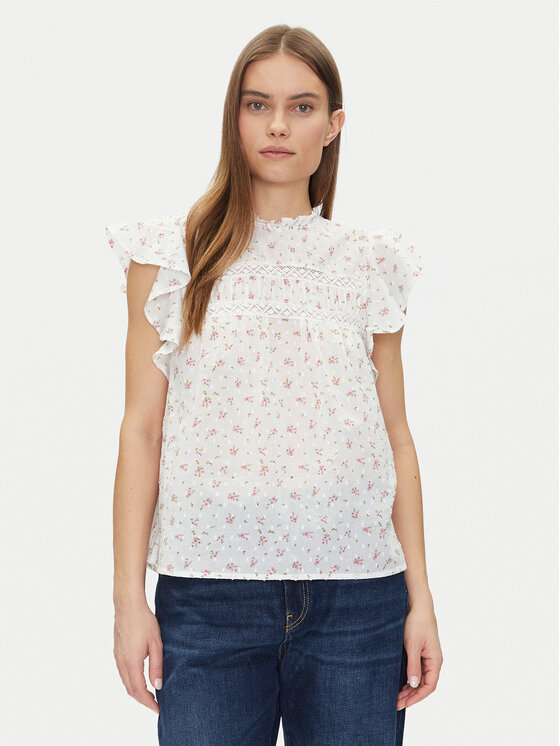 Vero Moda Vero Moda Blúz Trine 10301205 Fehér Standard Fit