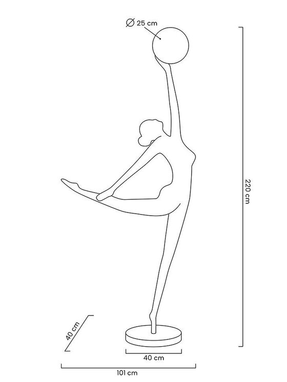 MIAhome MIAhome Lampa podłogowa HUMAN BALLERINA włókno szklane Czarny
