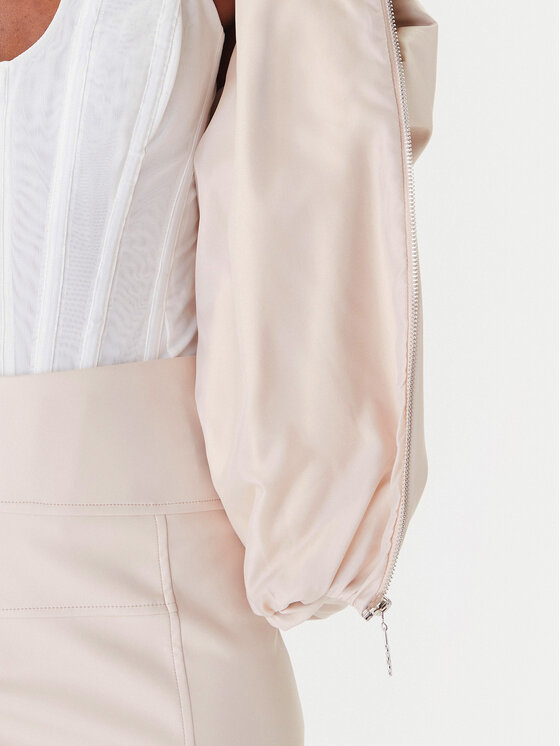 Rinascimento Rinascimento Kurtka z imitacji skóry CFC0127530003 Beżowy Relaxed Fit