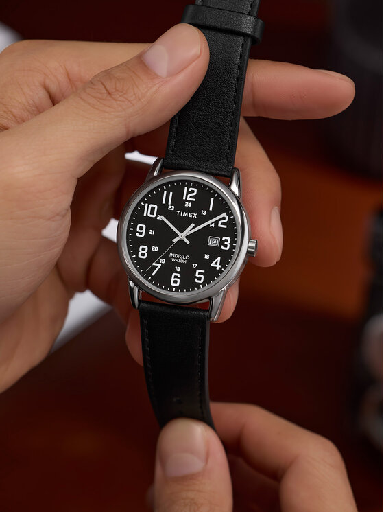 Timex Timex Ročna ura Easy Reader Classic TW2Y12800 Črna