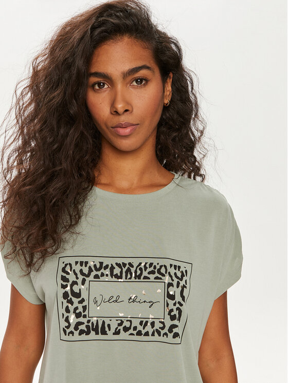 ONLY ONLY T-krekls Free 15293567 Zaļš Regular Fit