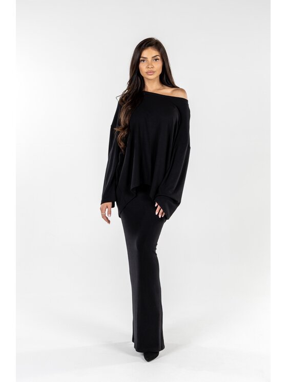 Agatha Studio Agatha Studio Komplet sweter i spódnica ołówkowa A26ZS-KS-K07 Czarny Slim Fit