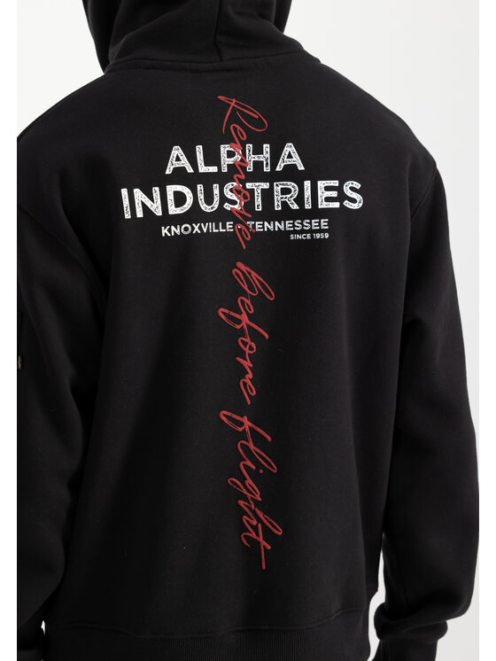 Alpha Industries Alpha Industries Bluza Signature Back Print Hoodie Czarny Regular Fit