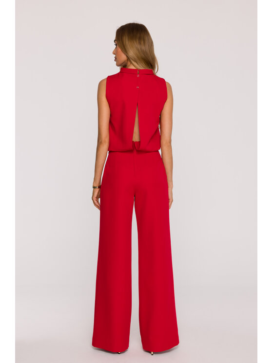Made of Emotion Made of Emotion Kombinezon M382 Czerwony Wide Leg
