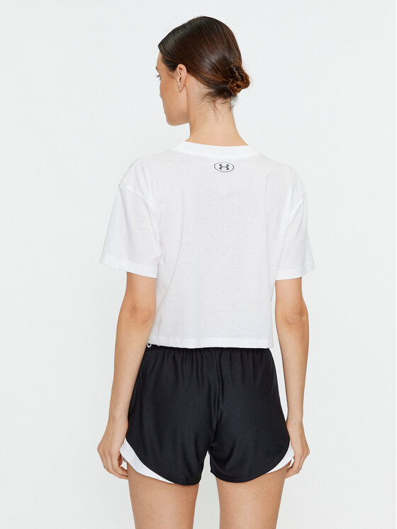 Under Armour Under Armour T-shirt Ua Collegiate Crest Crop Ss 1379402 Bianco Loose Fit