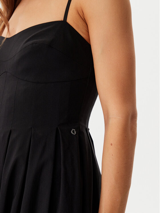 Guess Guess Kokteilinė suknelė W5GK61 WGMR2 Juoda Regular Fit