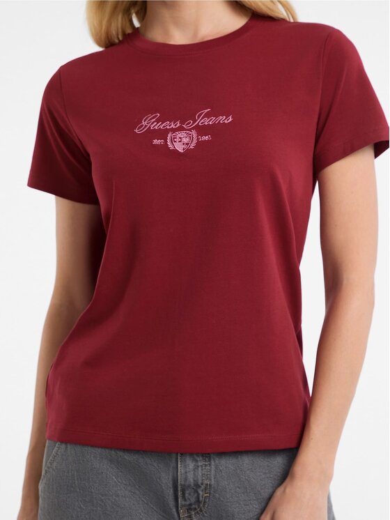 Guess Jeans Guess Jeans T-Shirt 178879 Czerwony Classic Fit