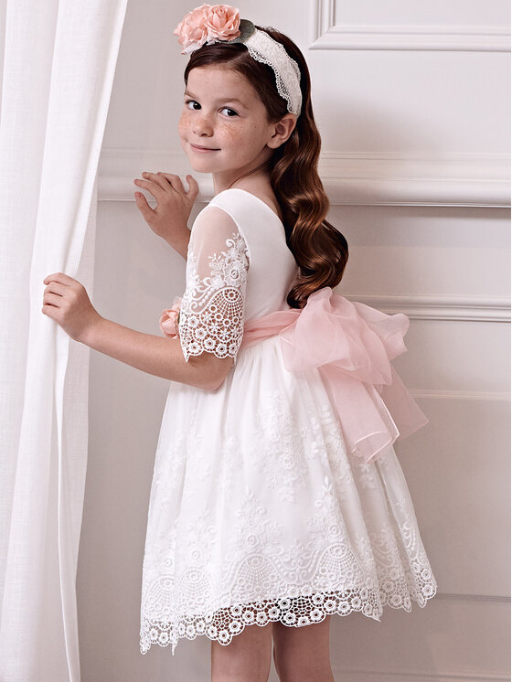 Abel & Lula Abel & Lula Sukienka elegancka 5034 Biały Regular Fit