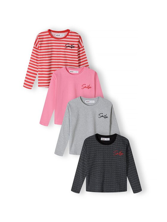 Komplet 3 longsleeve MINOTI, Rozmiar 98/104, Różowy, 12MTEE 4