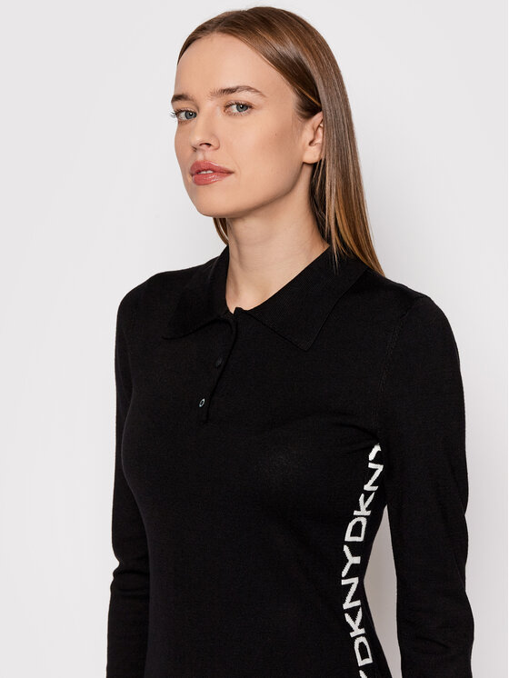 Vestito di maglia DD1JN287 Nero Regular Fit