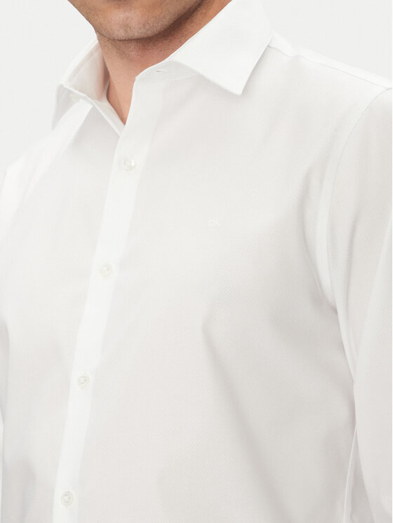 Calvin Klein Calvin Klein Koszula LV019EU017 Biały Slim Fit