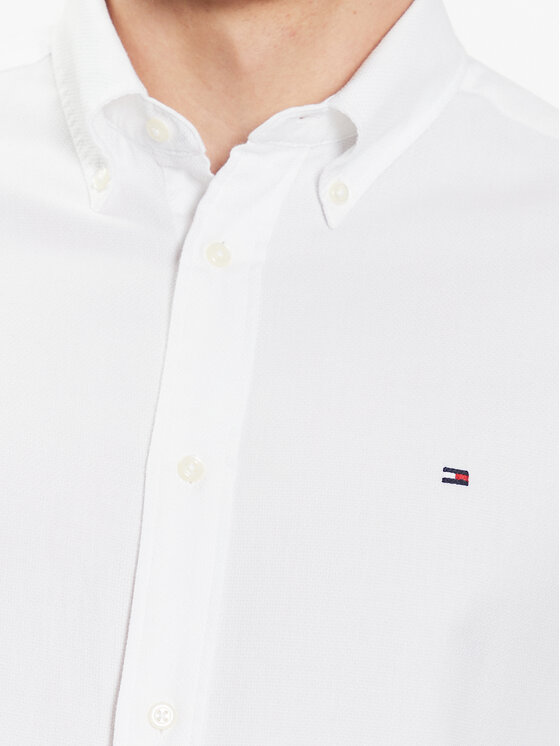 Tommy Hilfiger Tommy Hilfiger Särk Flex Dobby MW0MW31816 Valge Slim Fit