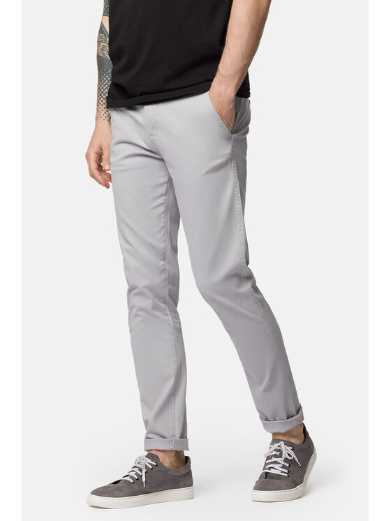 Lancerto Lancerto Chinosy Gareth SP082222000014 Szary Slim Fit