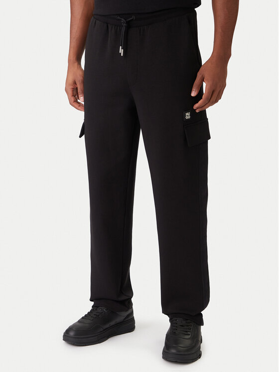 HUGO Spodnie dresowe Danovopan 50546376 Czarny Relaxed Fit