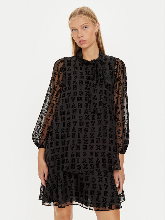 Armani Exchange Armani Exchange Повсякденна сукня 6DYA52 YN1ZZ 1200 Чорний Regular Fit