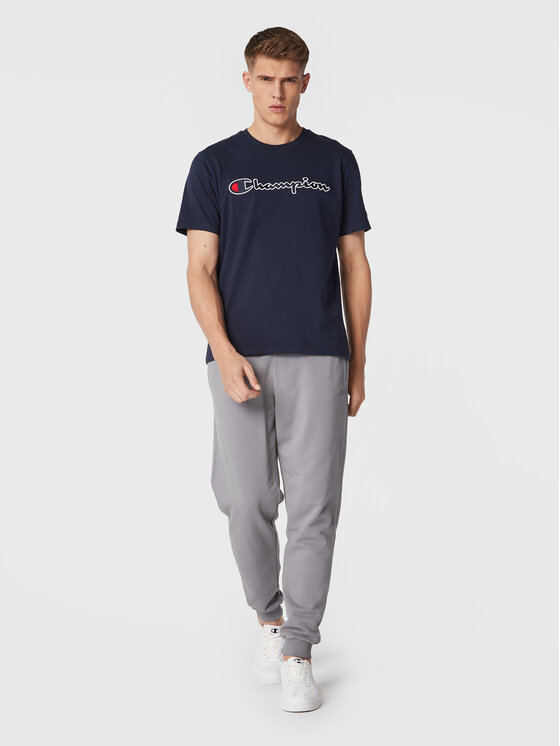 Champion Champion Póló Script Logo Embroidery 218007 Sötétkék Regular Fit