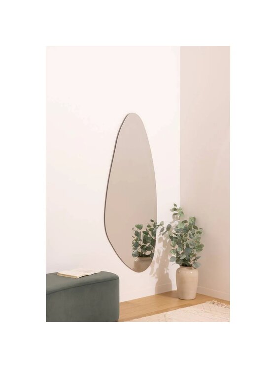 MIAhome MIAhome Lustro o nieregularnym kształcie srebrne 142x60 cm Czarny