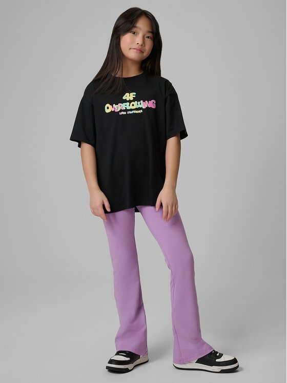 4F 4F T-Shirt 4FJRSS26TTSHF4137-020S Czarny Loose Fit