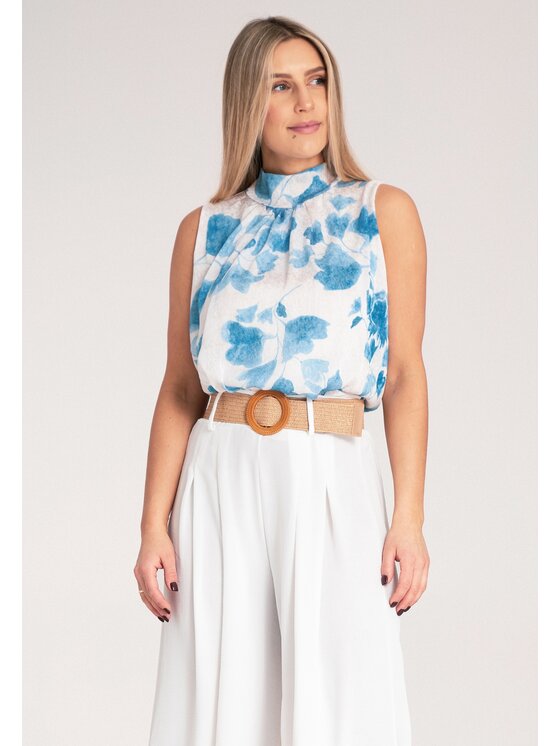 FIGL FIGL Blúzka M1143 Modrá Regular Fit