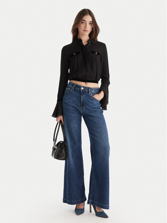 Guess Guess Jeansy W5BA1C D0615 Modrá Wide Leg