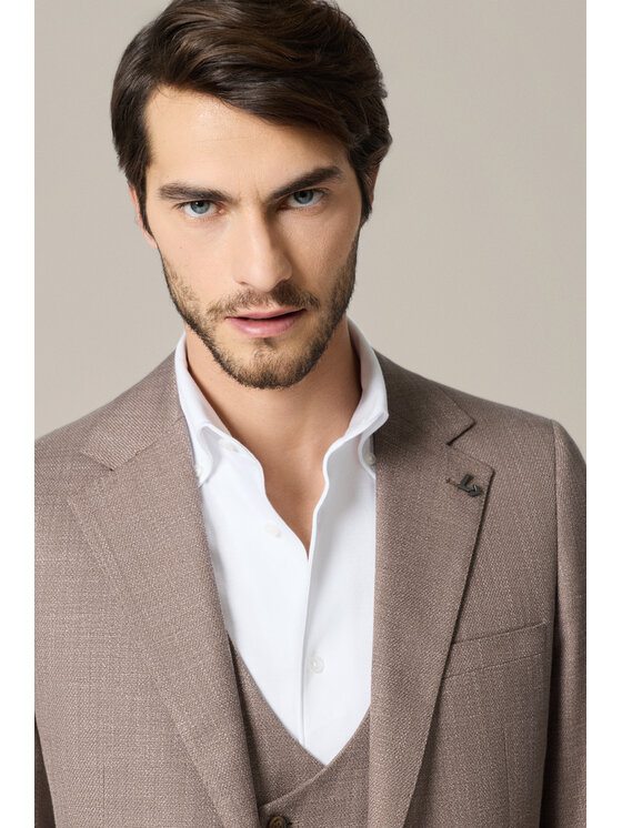 Lancerto Lancerto Marynarka Tricarico MA131126000019 Brązowy Regular Fit