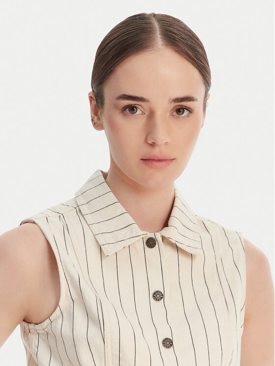 Guess Jeans Guess Jeans Γιλέκο W6GHZ9 D7961 Εκρού Slim Fit