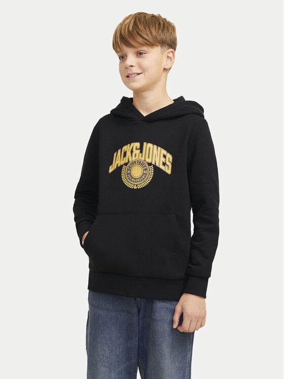 Jack & Jones Junior Jack & Jones Junior Majica dugih rukava Kam Varsity 12266761 Crna Standard Fit