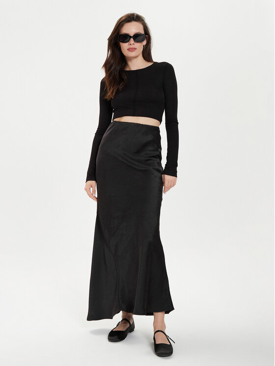 Gina Tricot Gina Tricot Maksi sijonas 22969 Juoda Regular Fit