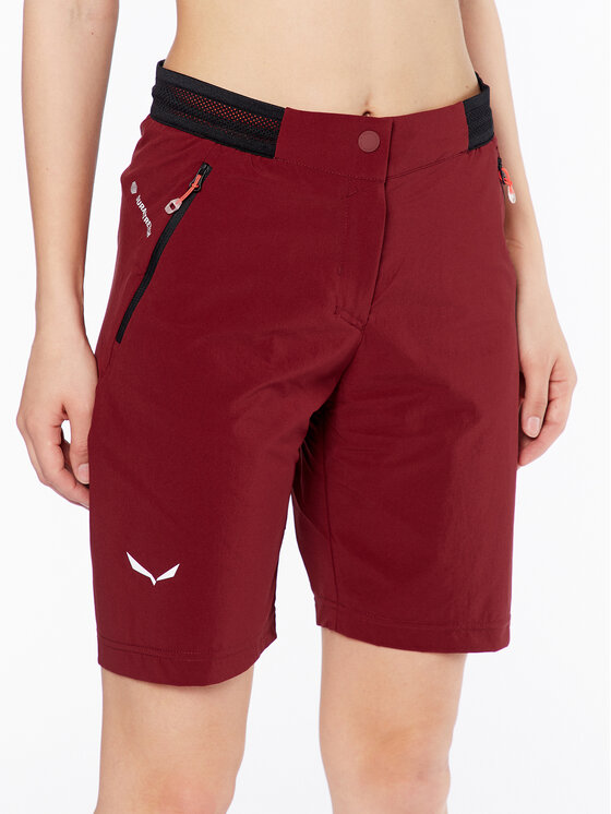 Salewa Kratke hlače iz tkanine Pedroc 28602 Bordo rdeča Regular Fit