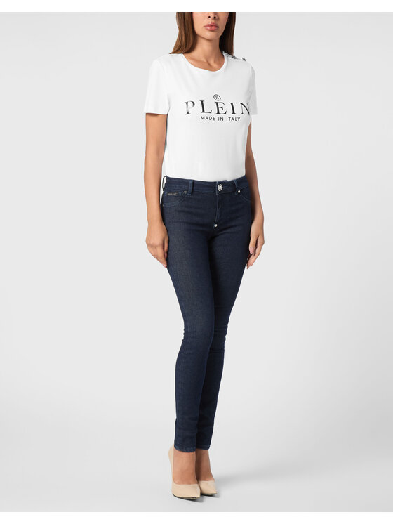 PHILIPP PLEIN PHILIPP PLEIN Jegginsy 22463 Błękitny Jegging Fit