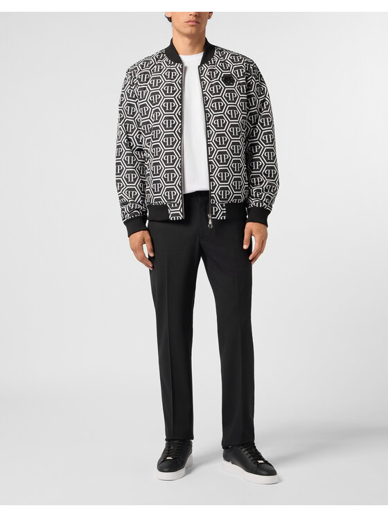 PHILIPP PLEIN PHILIPP PLEIN Kurtka bomber 31472 Czarny Regular Fit