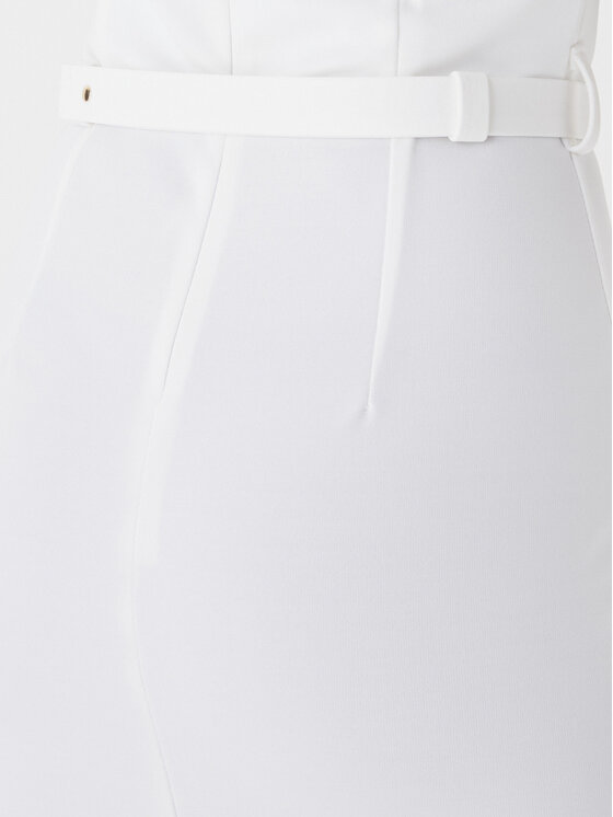 Rinascimento Rinascimento Koktejlové šaty CFC0127755003 Biela Slim Fit
