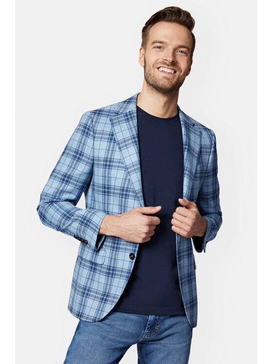 Lancerto Lancerto Marynarka Talaveria MA099123000008 Błękitny Regular Fit