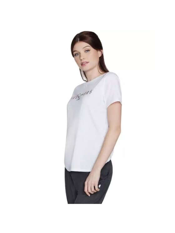 Skechers Skechers T-Shirt TS40-WHT Biały Regular Fit