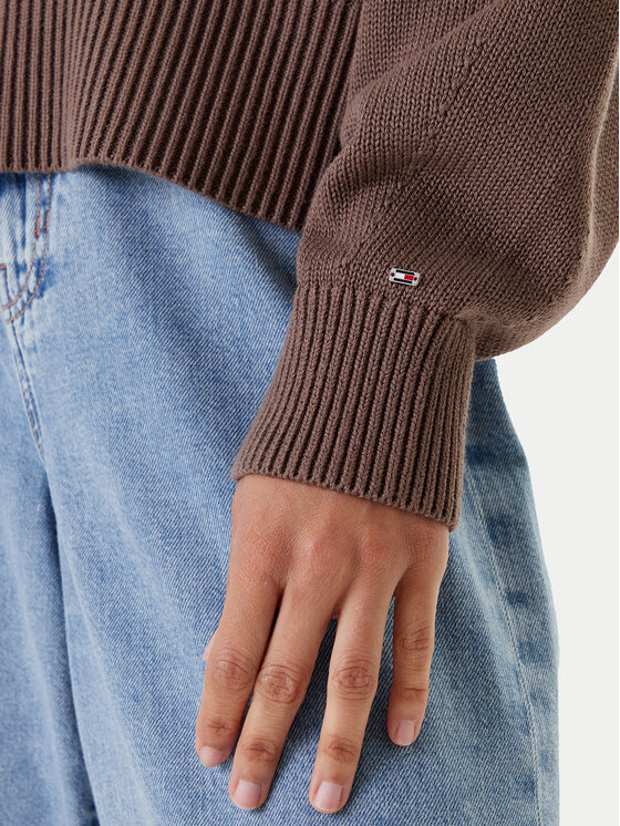 Tommy Hilfiger Tommy Hilfiger Pulover WW0WW45700 Rjava Regular Fit