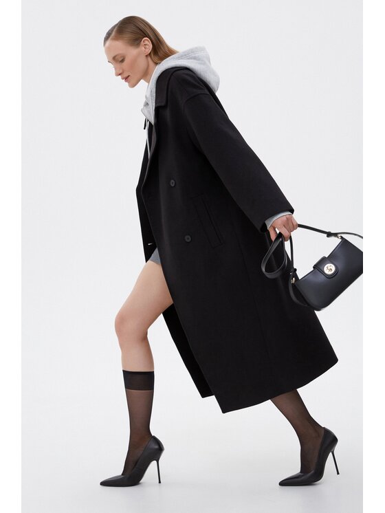 Estro Estro Cappotto ER00115600 Nero Loose Fit