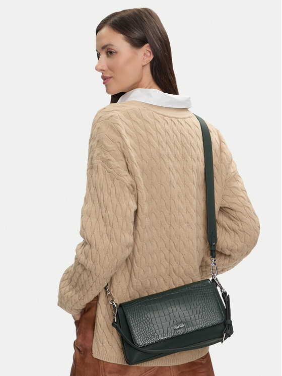 Calvin Klein Calvin Klein Soma Ck Must Shoulder Bag_Croco K60K612111 Zaļš