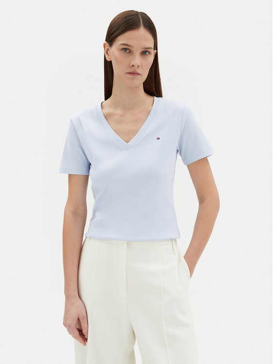 Tommy Hilfiger Tommy Hilfiger T-krekls New Cody WW0WW40584 Gaiši zils Slim Fit