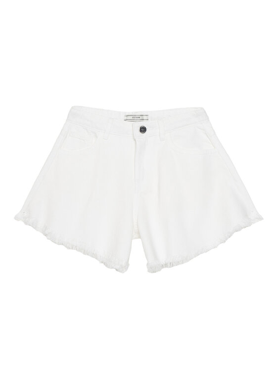 Guess Pantaloni scurți de blugi J6RD11 WH1T0 Alb Regular Fit