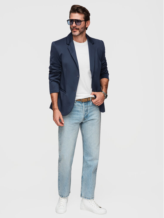 Ombre Ombre Marynarka M168 Granatowy Regular Fit