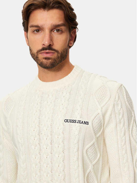 Guess Jeans Guess Jeans Maglione M4BR34 Z3HN2 Écru Regular Fit