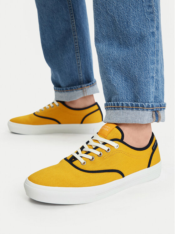 Tommy Hilfiger Tommy Hilfiger Teniși Th Vulc Cup Long Lace Canvas FM0FM05874 Galben