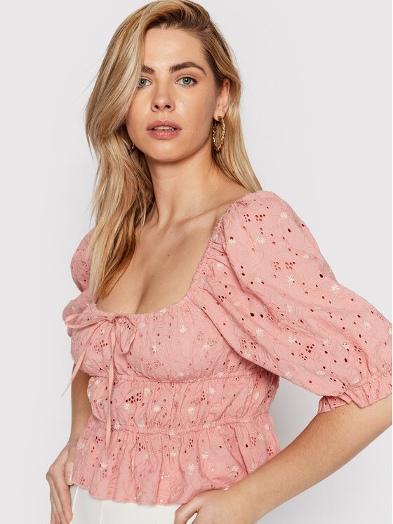 Guess Guess Bluse Lulu W2GH39 WEIV0 Rosa Slim Fit