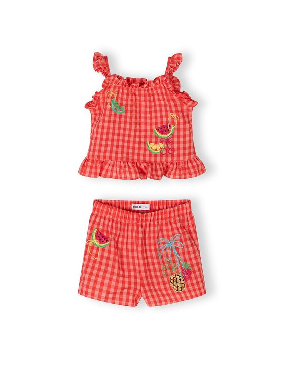 minoti minoti Komplet top i spodenki 30SET103 Pomarańczowy Regular Fit